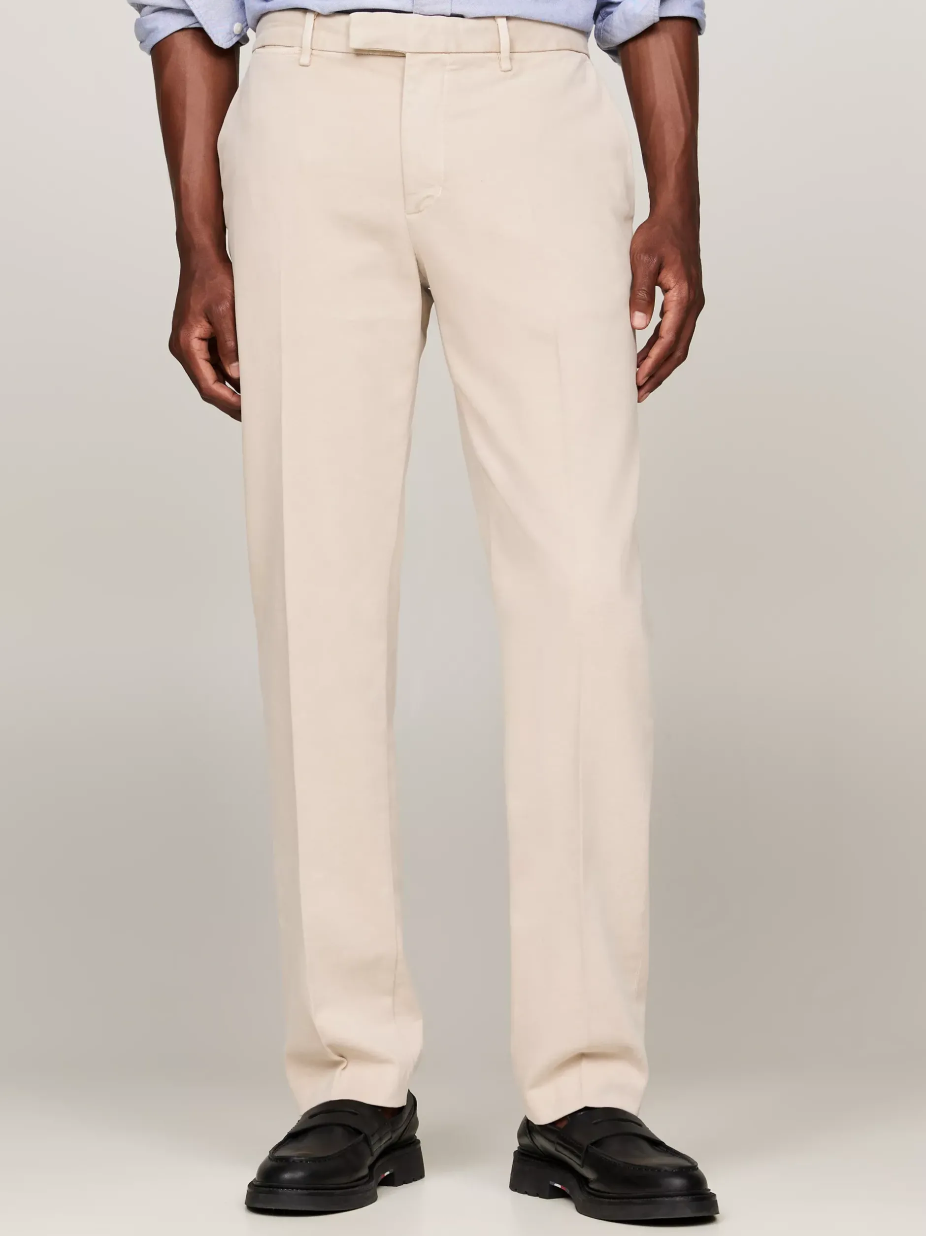Spodnie*Tommy Hilfiger Eleganckie Chinosy Denton Farbowane Po Uszyciu CLASSIC BEIGE