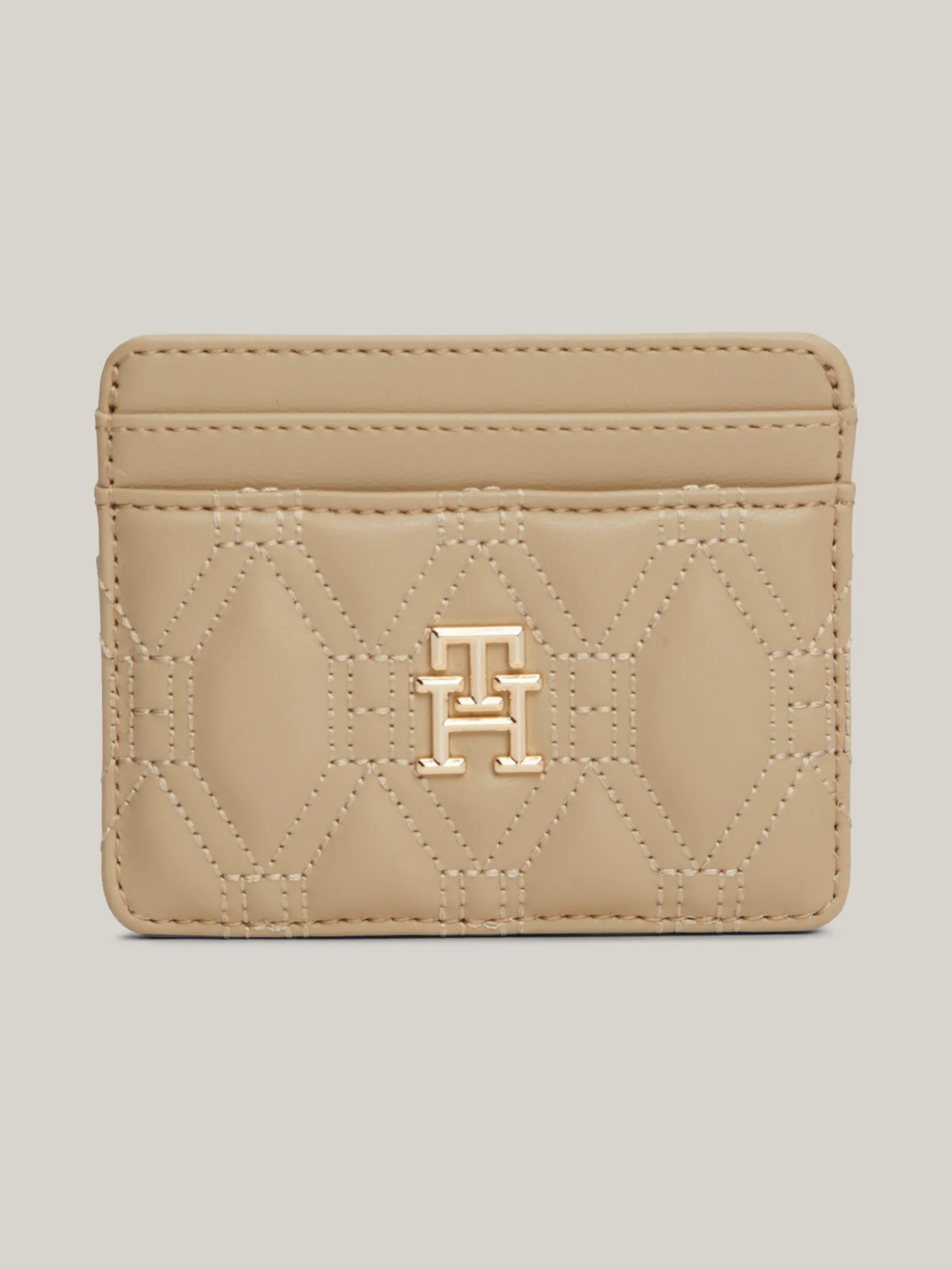 Portfele & Breloczki Do Kluczy*Tommy Hilfiger Etui Na Karty Z Monogramem TH BEIGE