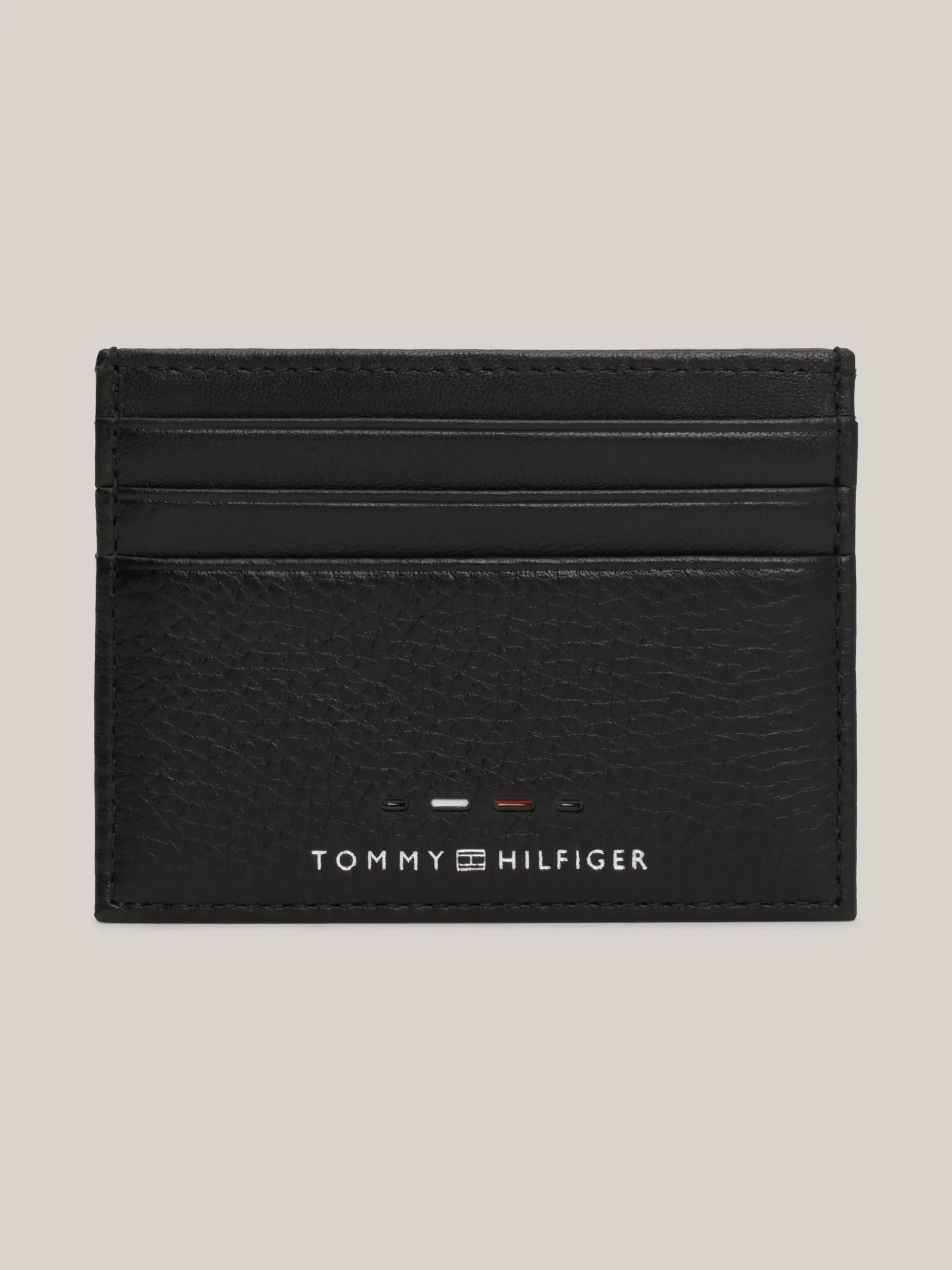 Portfele & Breloczki Do Kluczy*Tommy Hilfiger Etui Na Karty Ze Skóry Premium Z Logo BLACK