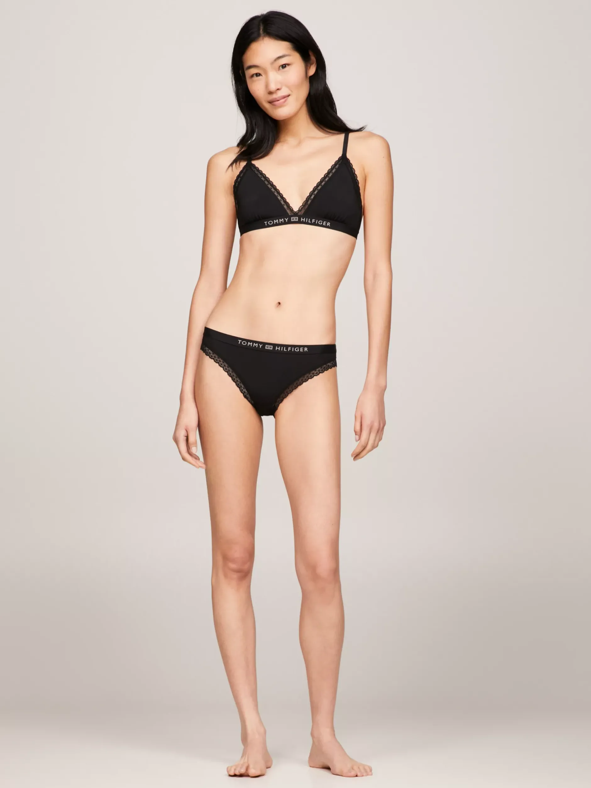 Figi|Bielizna*Tommy Hilfiger Figi Z Logo I Koronką BLACK