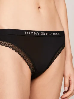 Figi|Bielizna*Tommy Hilfiger Figi Z Logo I Koronką BLACK
