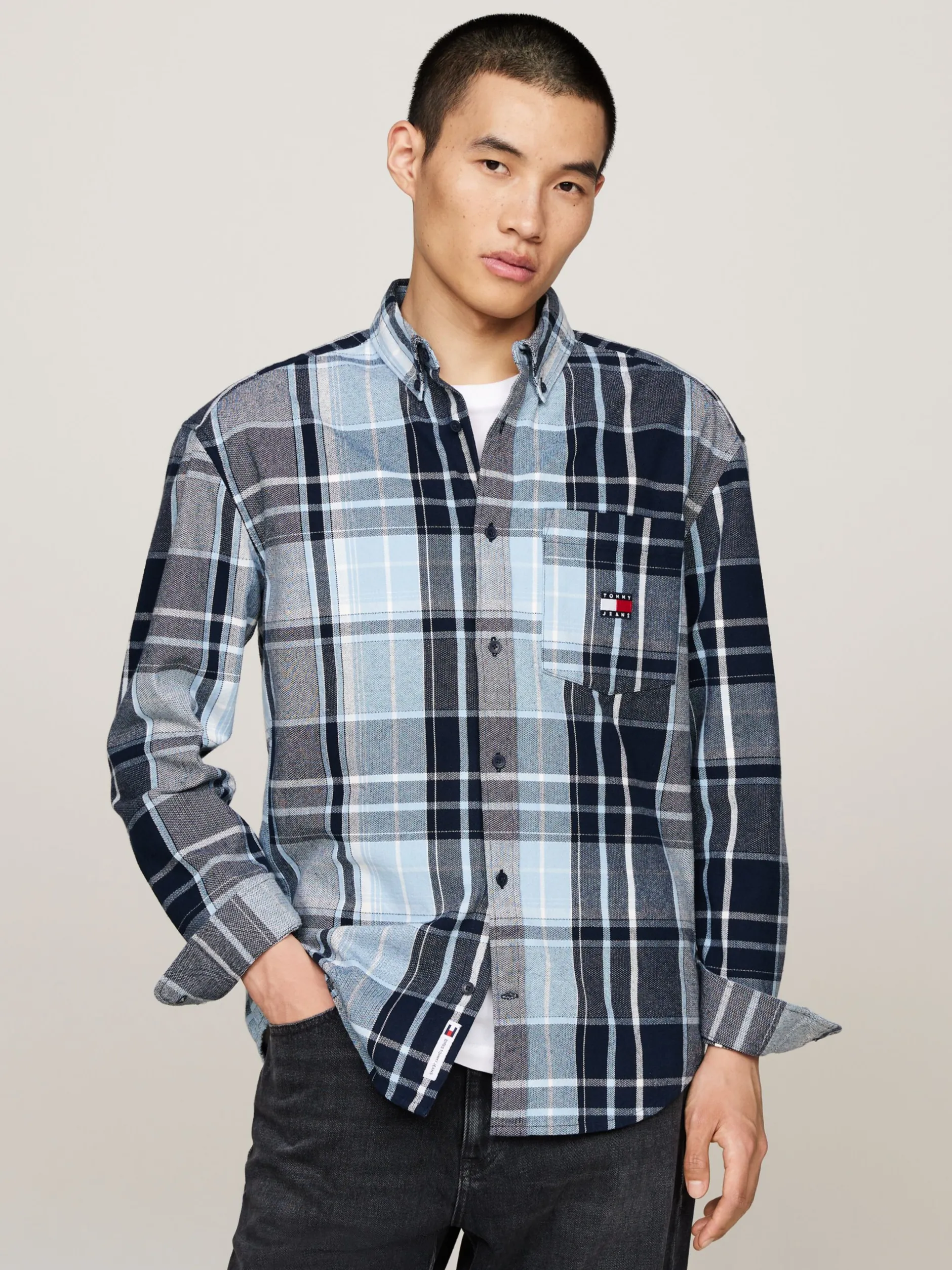 Koszule*Tommy Hilfiger Flanelowa Koszula O Luźnym Kroju DARK NIGHT NAVY / MULTI