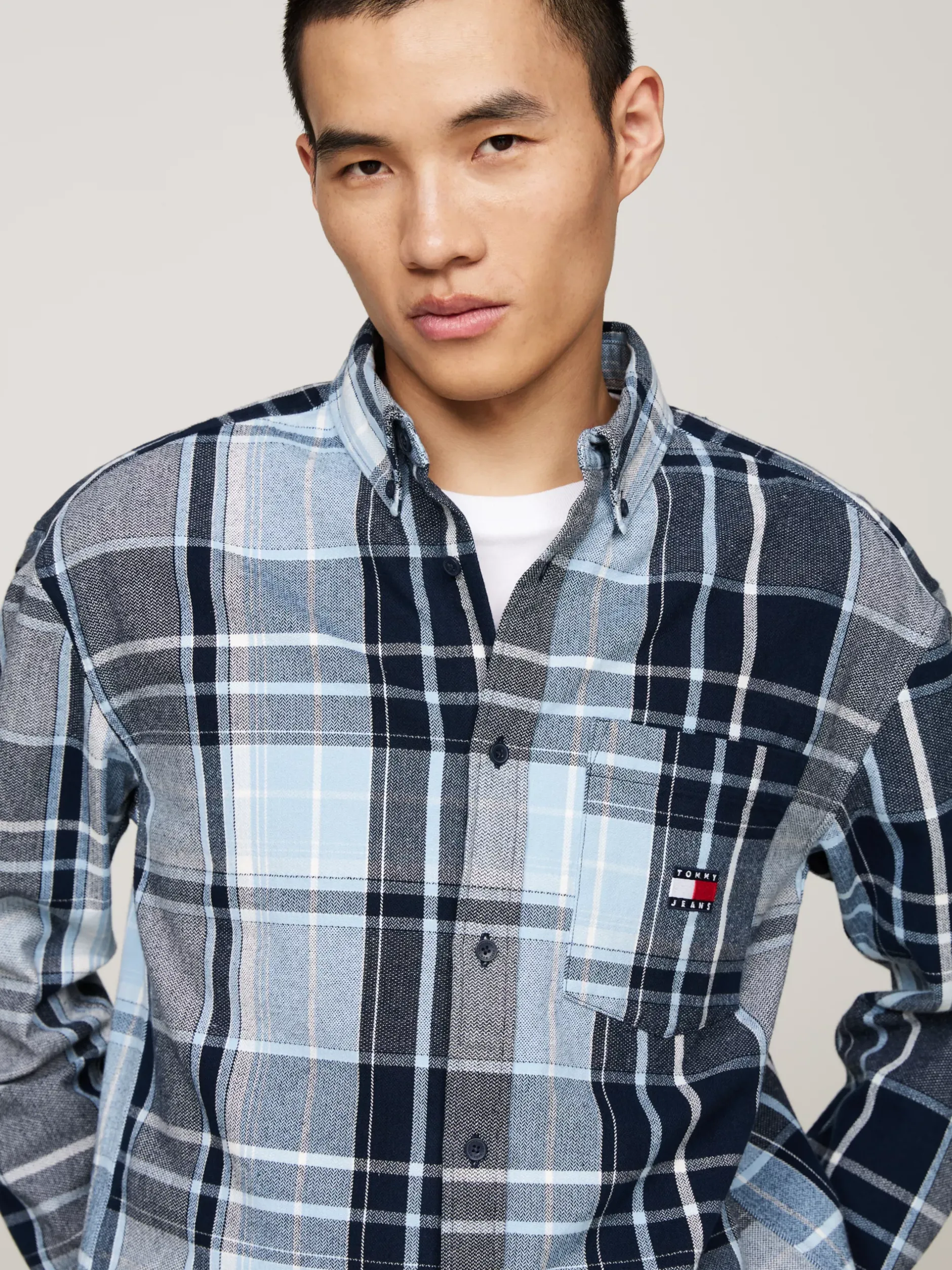 Koszule*Tommy Hilfiger Flanelowa Koszula O Luźnym Kroju DARK NIGHT NAVY / MULTI