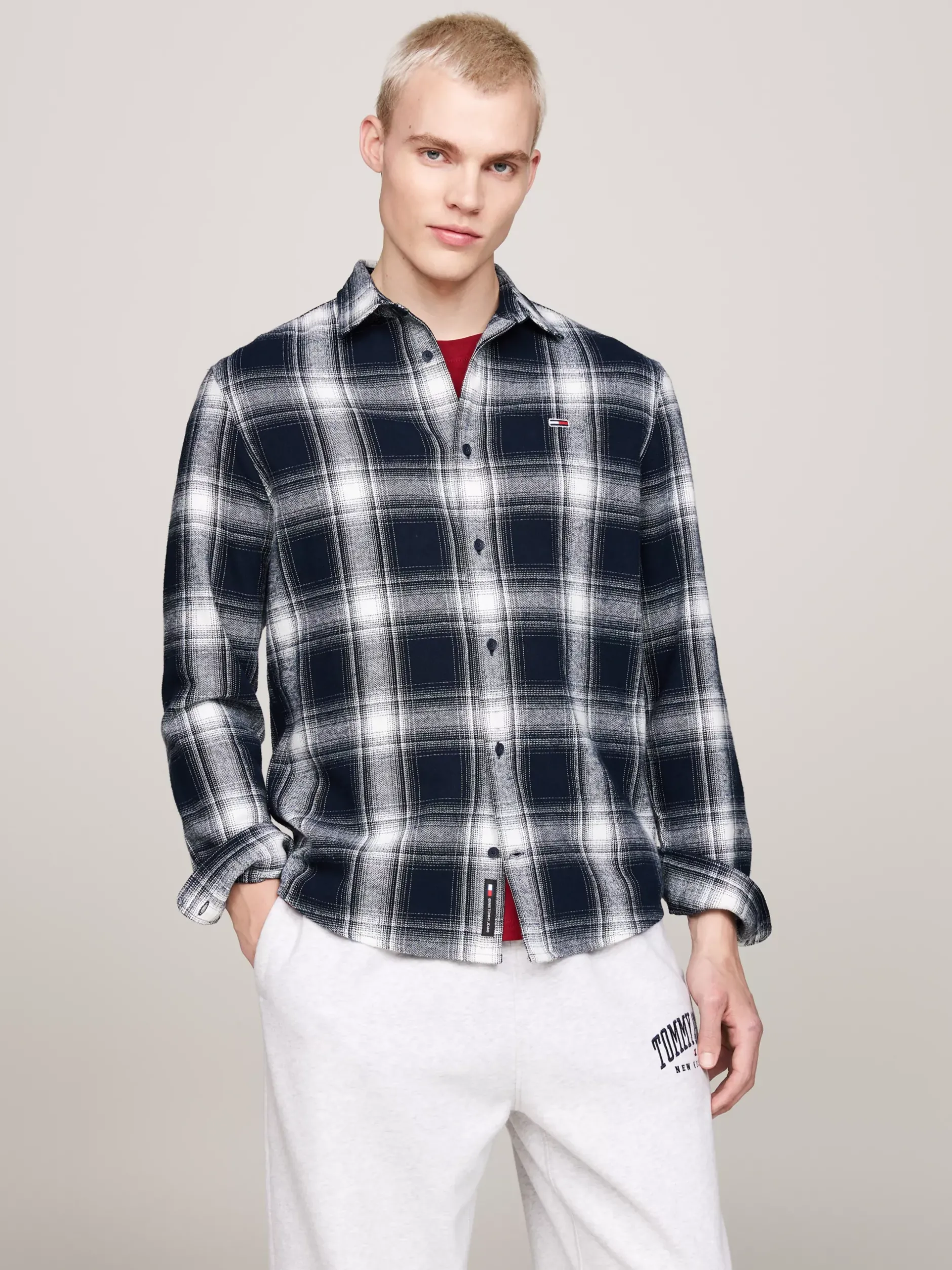 Koszule*Tommy Hilfiger Flanelowa Koszula W Kratę O Luźnym Kroju DARK NIGHT NAVY CHECK