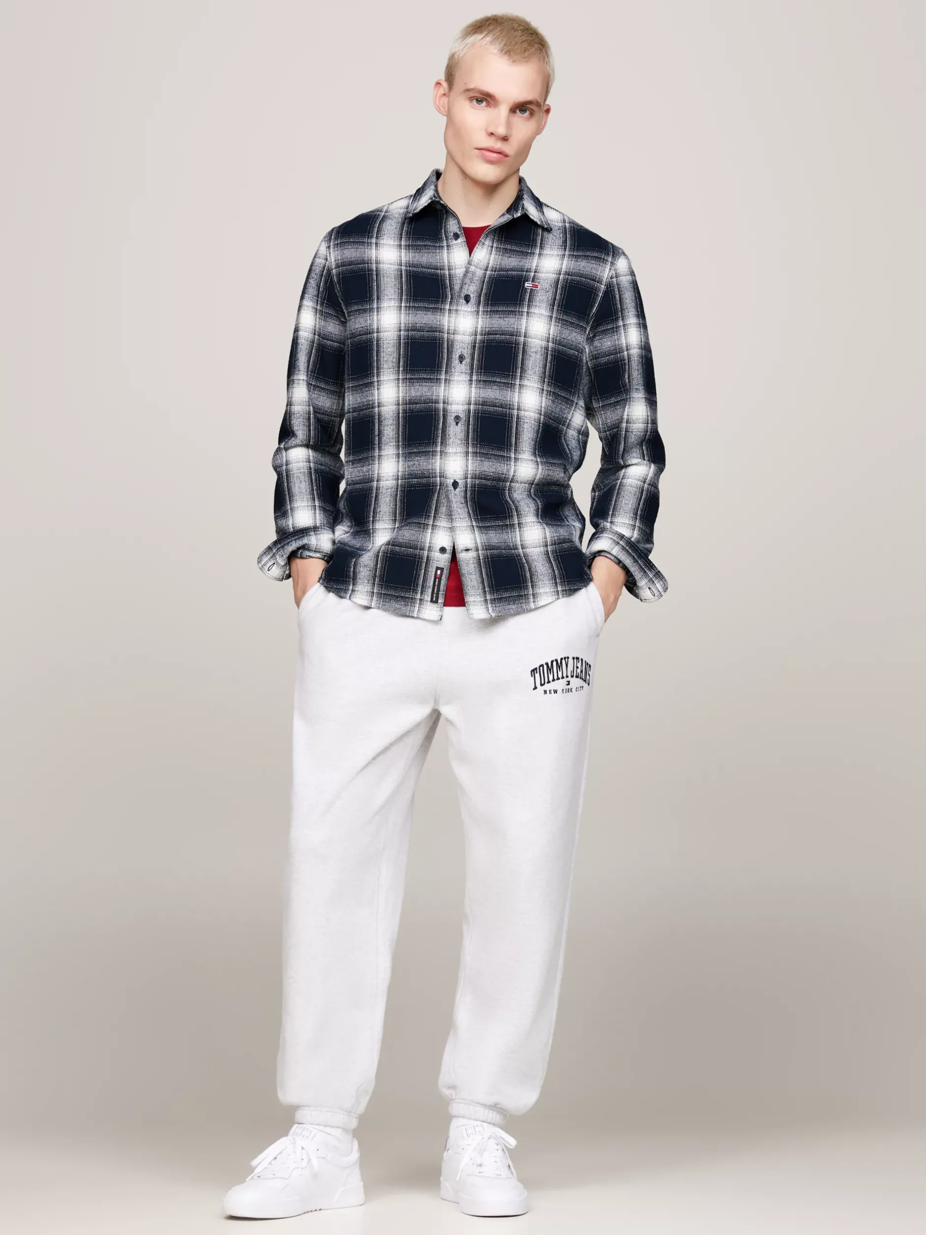 Koszule*Tommy Hilfiger Flanelowa Koszula W Kratę O Luźnym Kroju DARK NIGHT NAVY CHECK