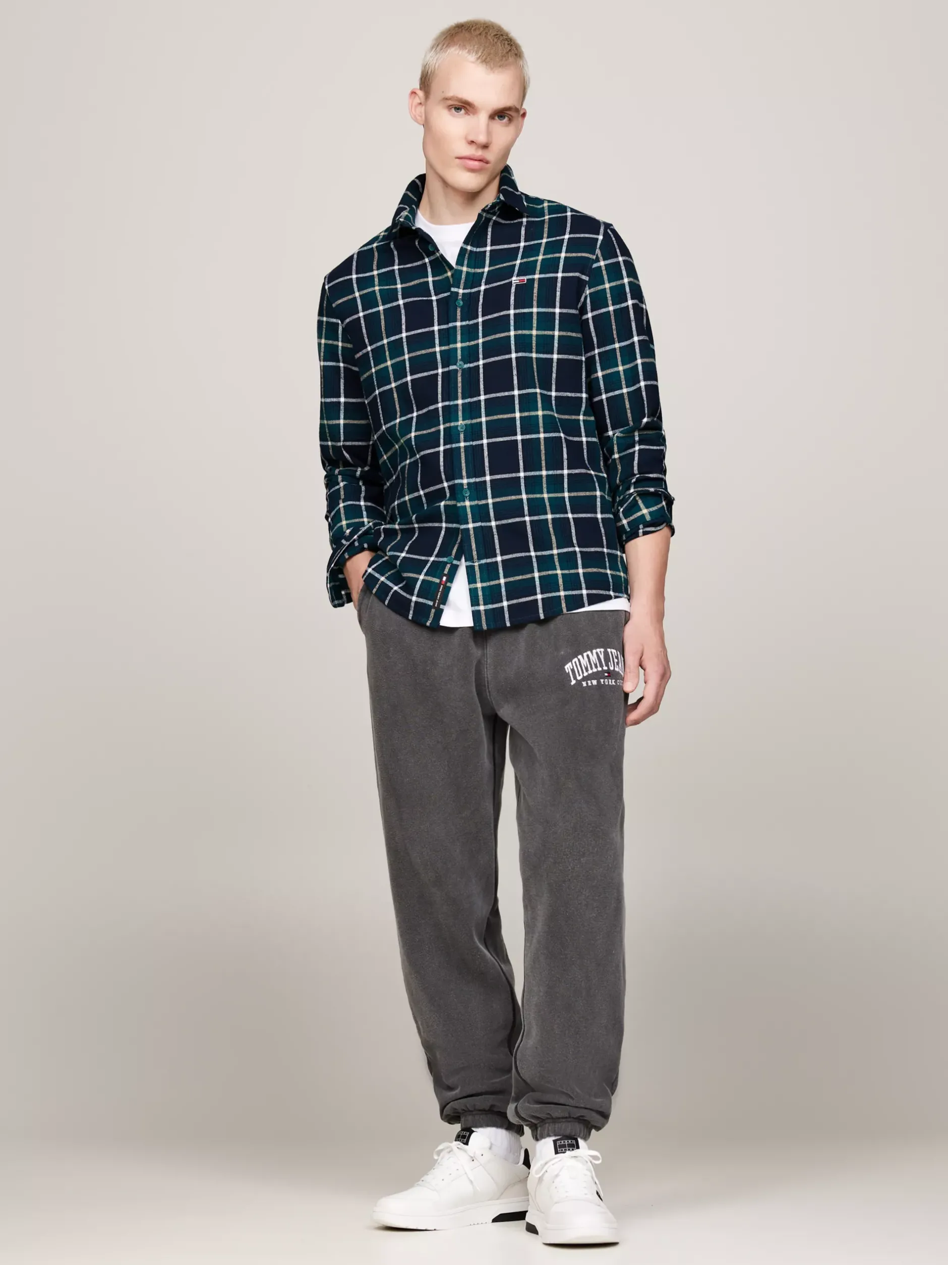 Koszule*Tommy Hilfiger Flanelowa Koszula W Kratę O Luźnym Kroju DEEP SEAWATER CHECK