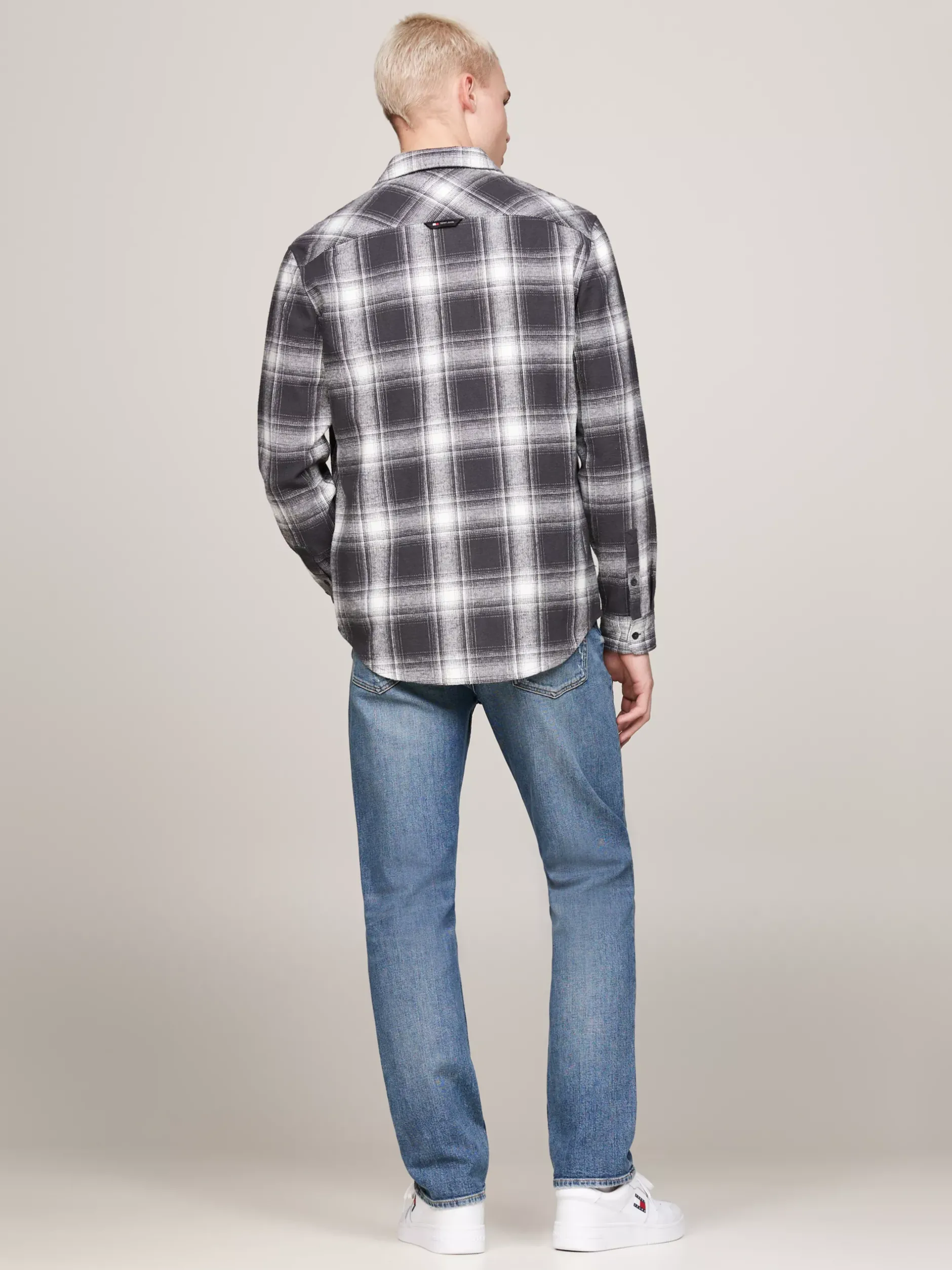 Koszule*Tommy Hilfiger Flanelowa Koszula W Kratę O Luźnym Kroju NEW CHARCOAL CHECK