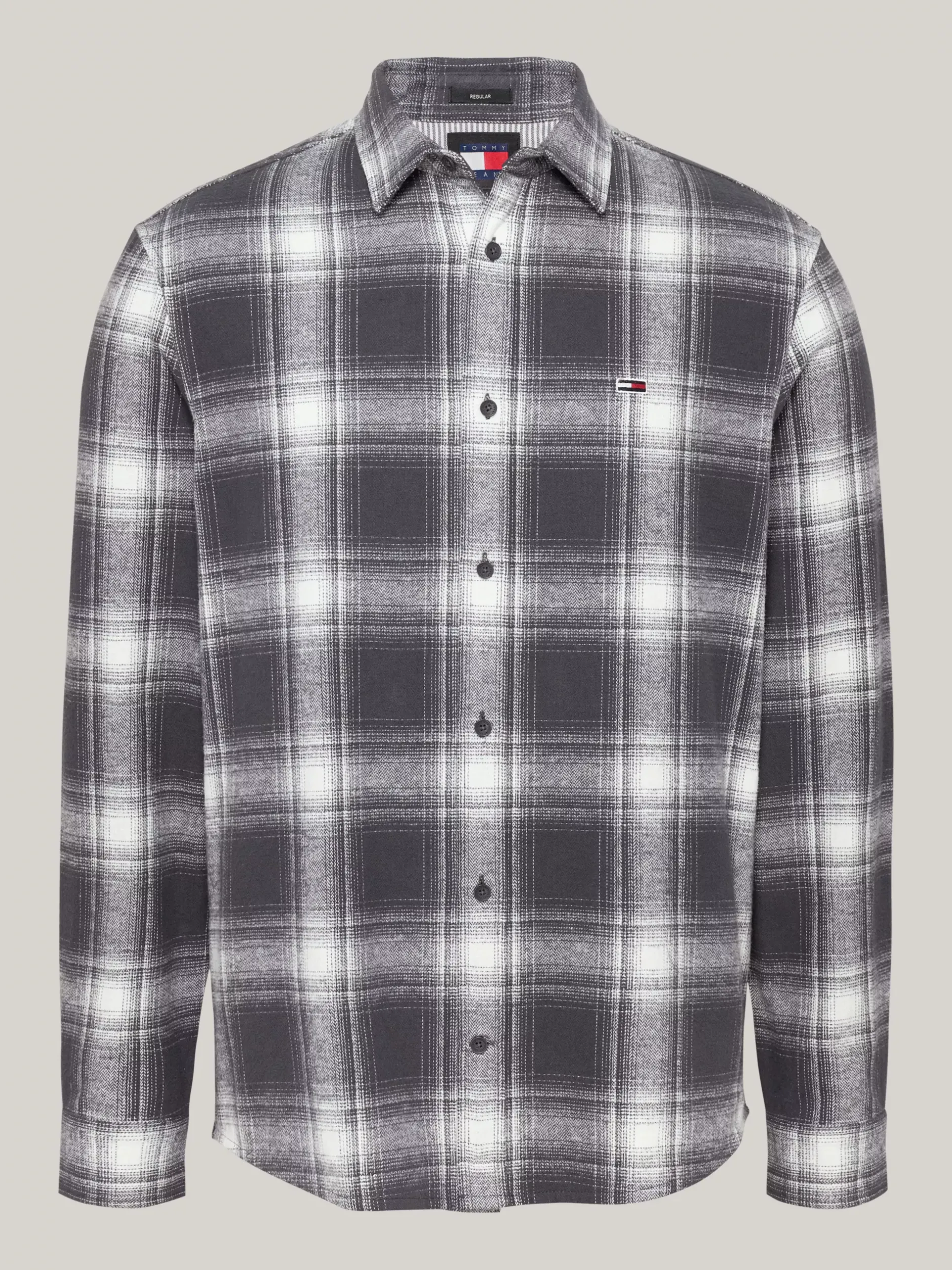 Koszule*Tommy Hilfiger Flanelowa Koszula W Kratę O Luźnym Kroju NEW CHARCOAL CHECK