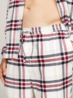 Stroje Kąpielowe*Tommy Hilfiger Flanelowa Piżama TH Original HERITAGE PLAID IVORY