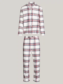 Stroje Kąpielowe*Tommy Hilfiger Flanelowa Piżama TH Original HERITAGE PLAID IVORY