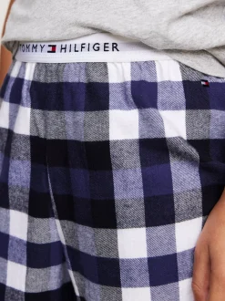 Bielizna & Skarpetki|Underwear & Socks*Tommy Hilfiger Flanelowe Spodnie HERITAGE CHECK MIDI BLUE INK