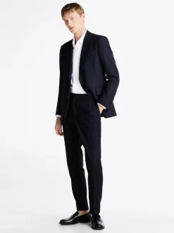 Spodnie*Tommy Hilfiger Flanelowe Spodnie Lardini BLUE