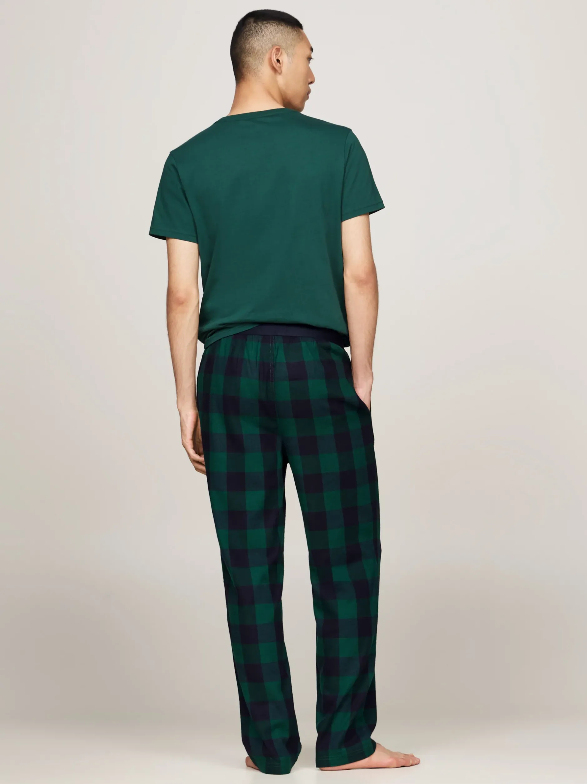 Piżamy*Tommy Hilfiger Flanelowe Spodnie Od Piżamy TH Original BUFFALO CHECK GREEN