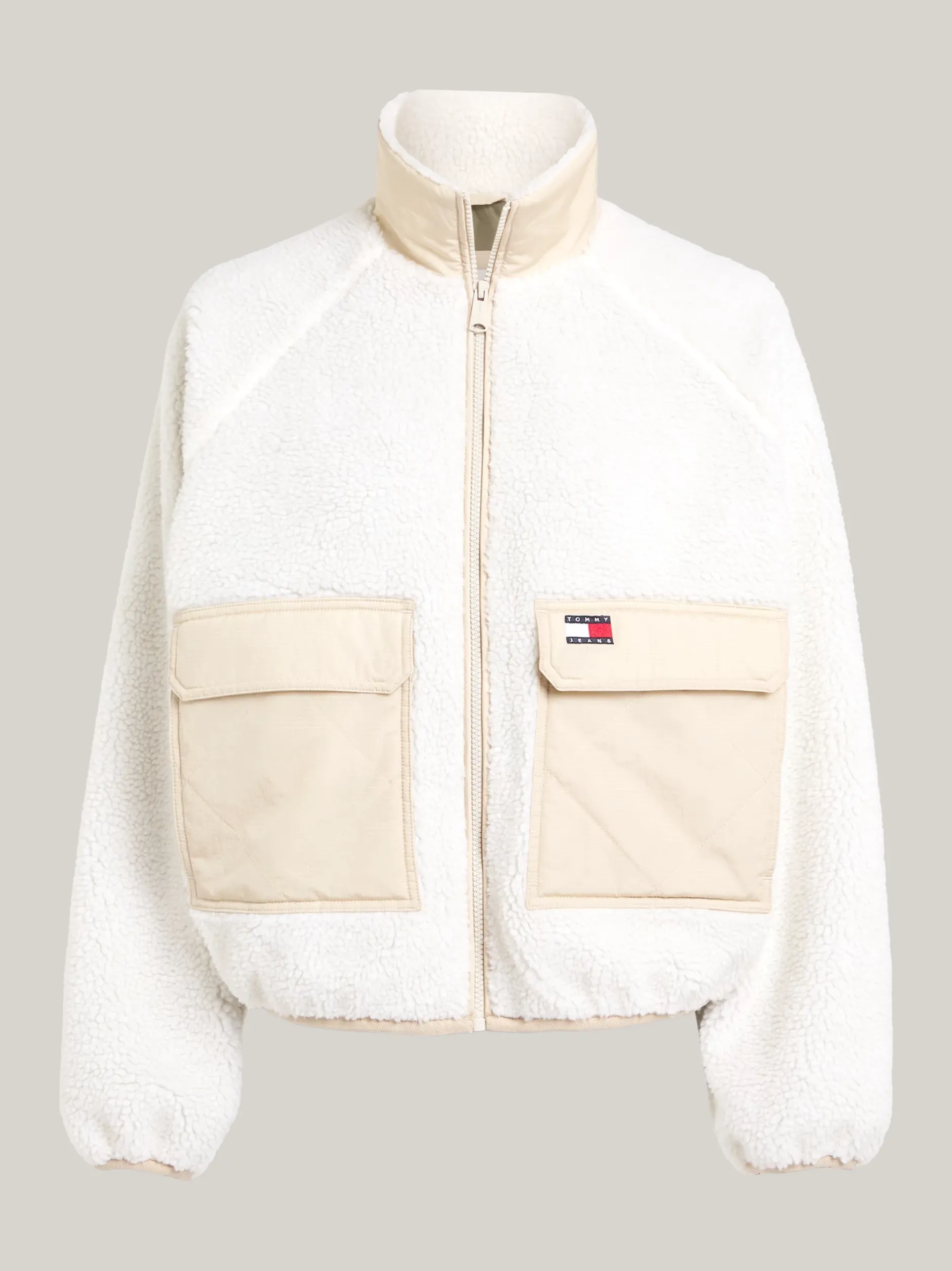 Kurtki & Płaszcze*Tommy Hilfiger Futerkowa Kurtka Bomber O Skróconym Kroju ANCIENT WHITE