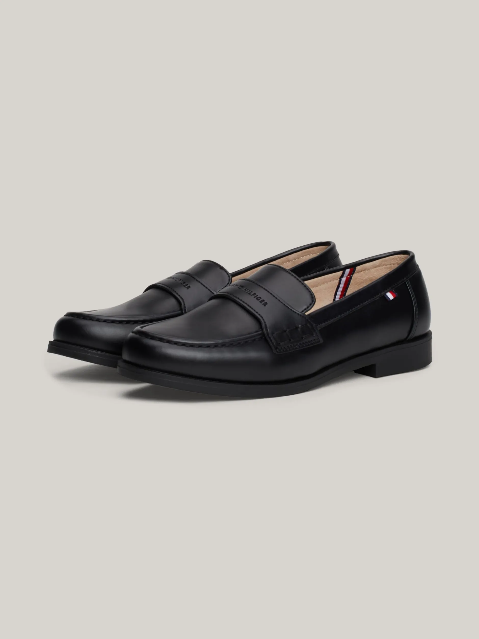 Obuwie I Akcesoria*Tommy Hilfiger Gładkie Mokasyny Z Logo BLACK