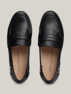 Obuwie I Akcesoria*Tommy Hilfiger Gładkie Mokasyny Z Logo BLACK