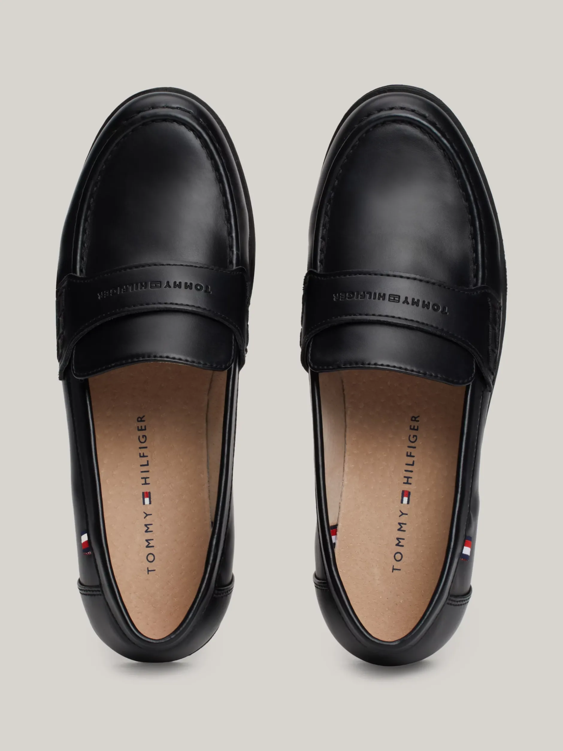 Obuwie I Akcesoria*Tommy Hilfiger Gładkie Mokasyny Z Logo BLACK