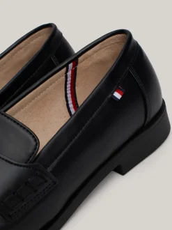Obuwie I Akcesoria*Tommy Hilfiger Gładkie Mokasyny Z Logo BLACK