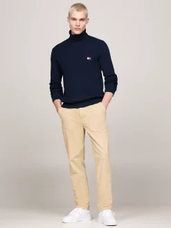 Swetry Z Golfem|Swetry*Tommy Hilfiger Golf O Wąskim Kroju Z Domieszką Wełny DARK NIGHT NAVY