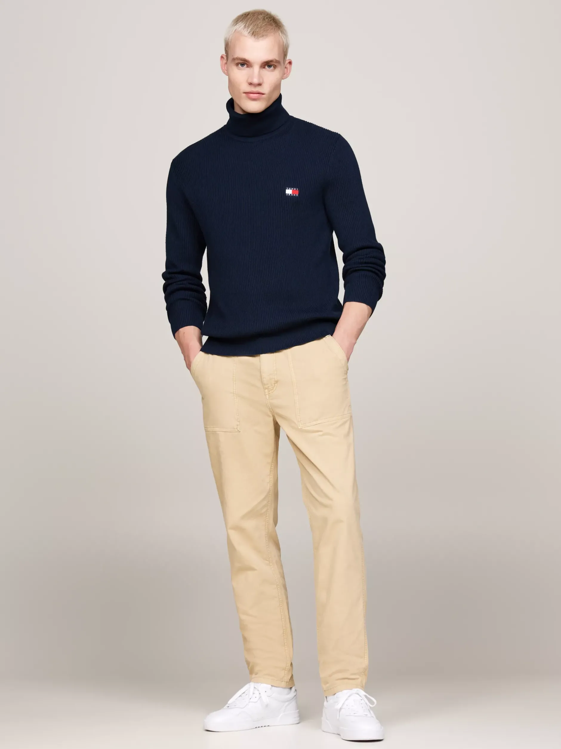 Swetry Z Golfem|Swetry*Tommy Hilfiger Golf O Wąskim Kroju Z Domieszką Wełny DARK NIGHT NAVY