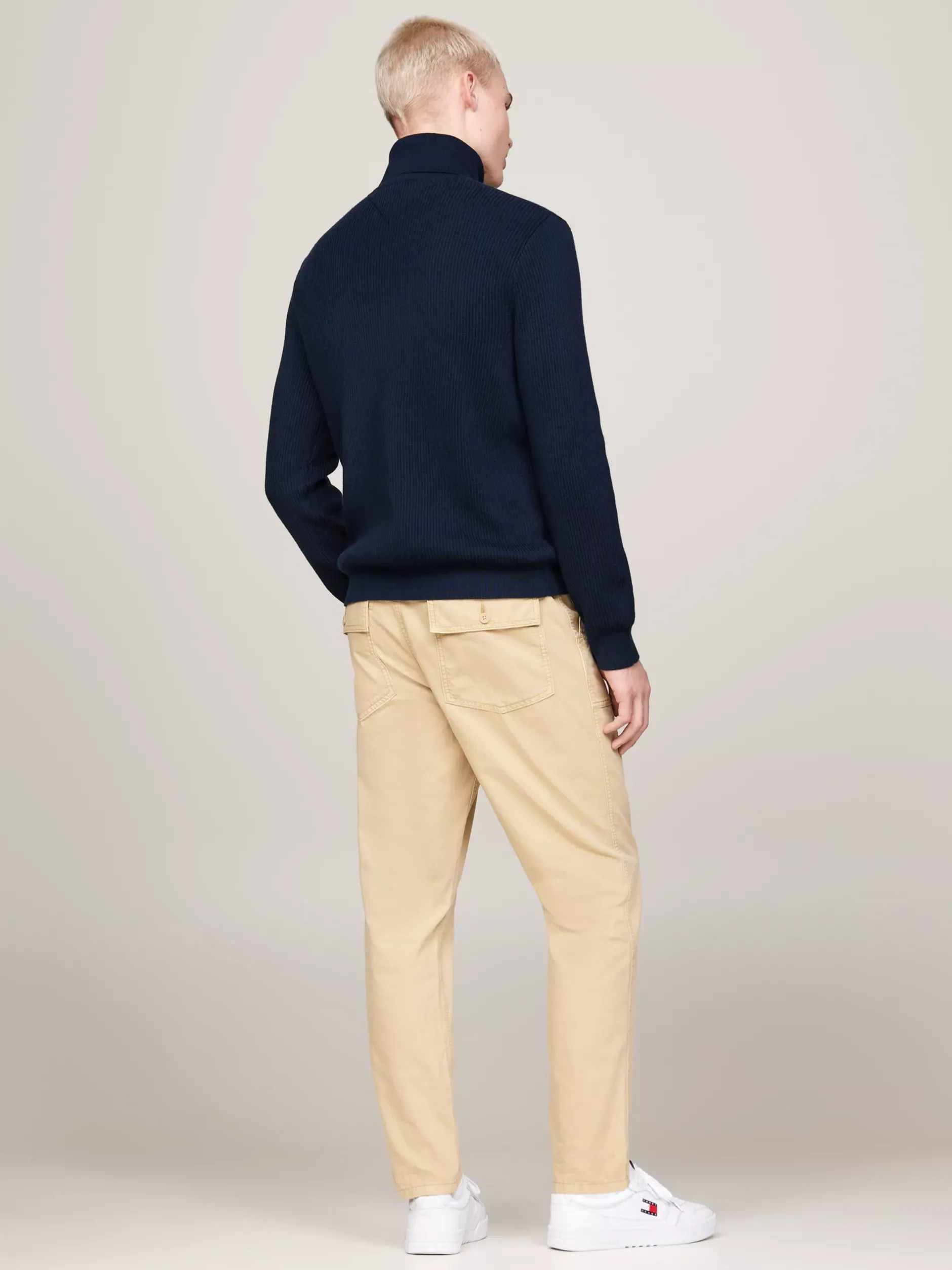 Swetry Z Golfem|Swetry*Tommy Hilfiger Golf O Wąskim Kroju Z Domieszką Wełny DARK NIGHT NAVY