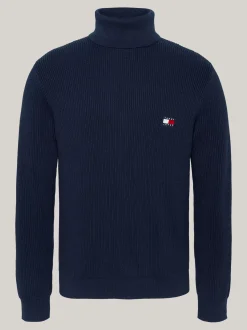 Swetry Z Golfem|Swetry*Tommy Hilfiger Golf O Wąskim Kroju Z Domieszką Wełny DARK NIGHT NAVY