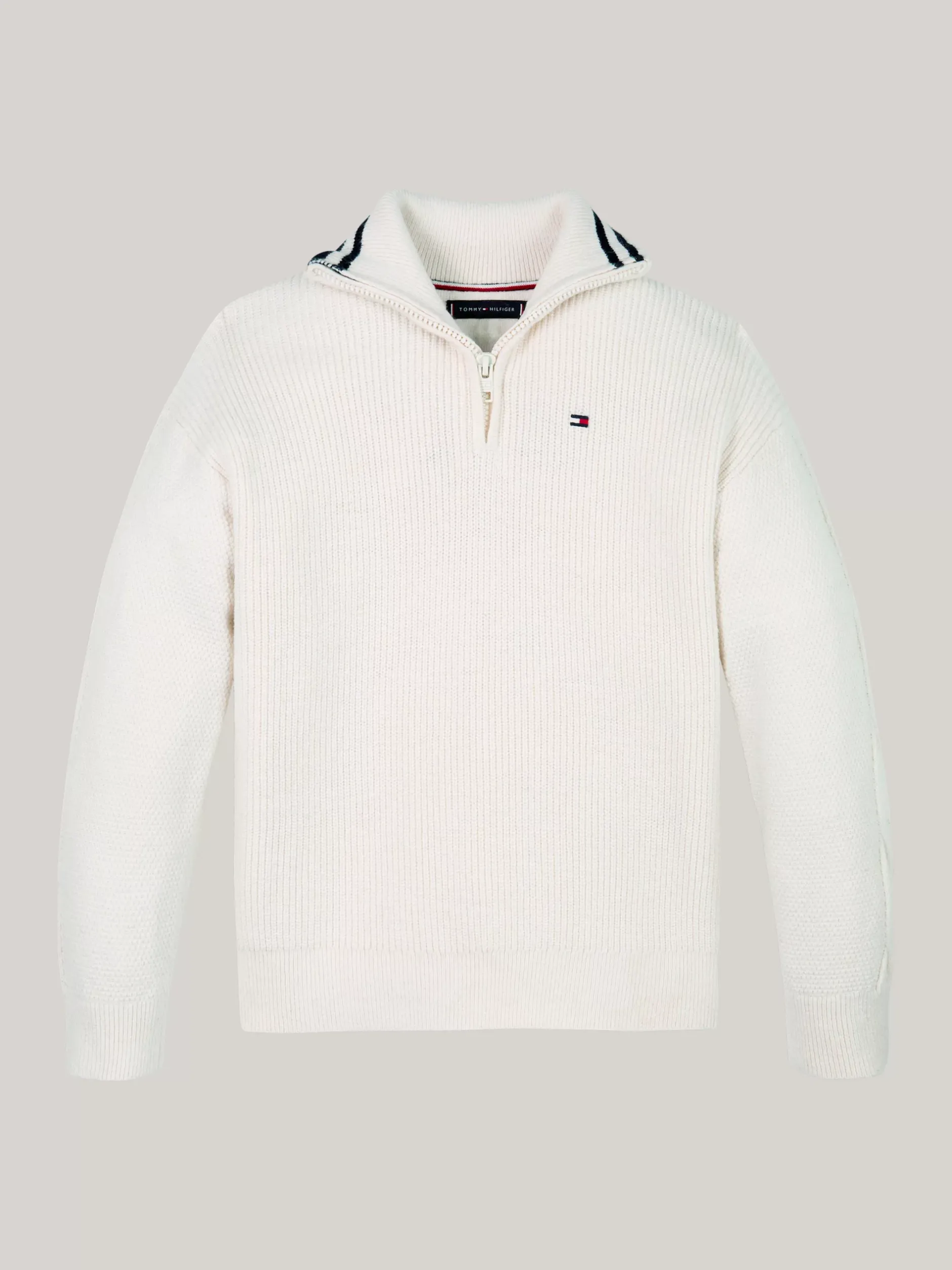 Dzianina*Tommy Hilfiger Golf Z Zapięciem Na Zamek Do 1/4 Długości IVORY PETAL