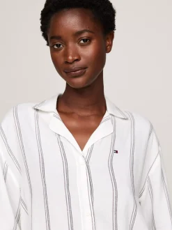 Koszule & Bluzki*Tommy Hilfiger Góra Od Piżamy TH Original THIN STRIPES IVORY
