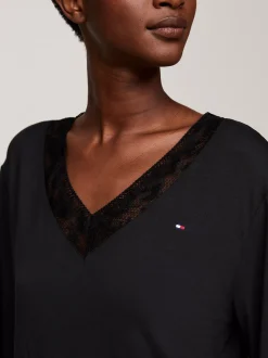 T-Shirty*Tommy Hilfiger Góra Od Piżamy Z Długim Rękawem BLACK