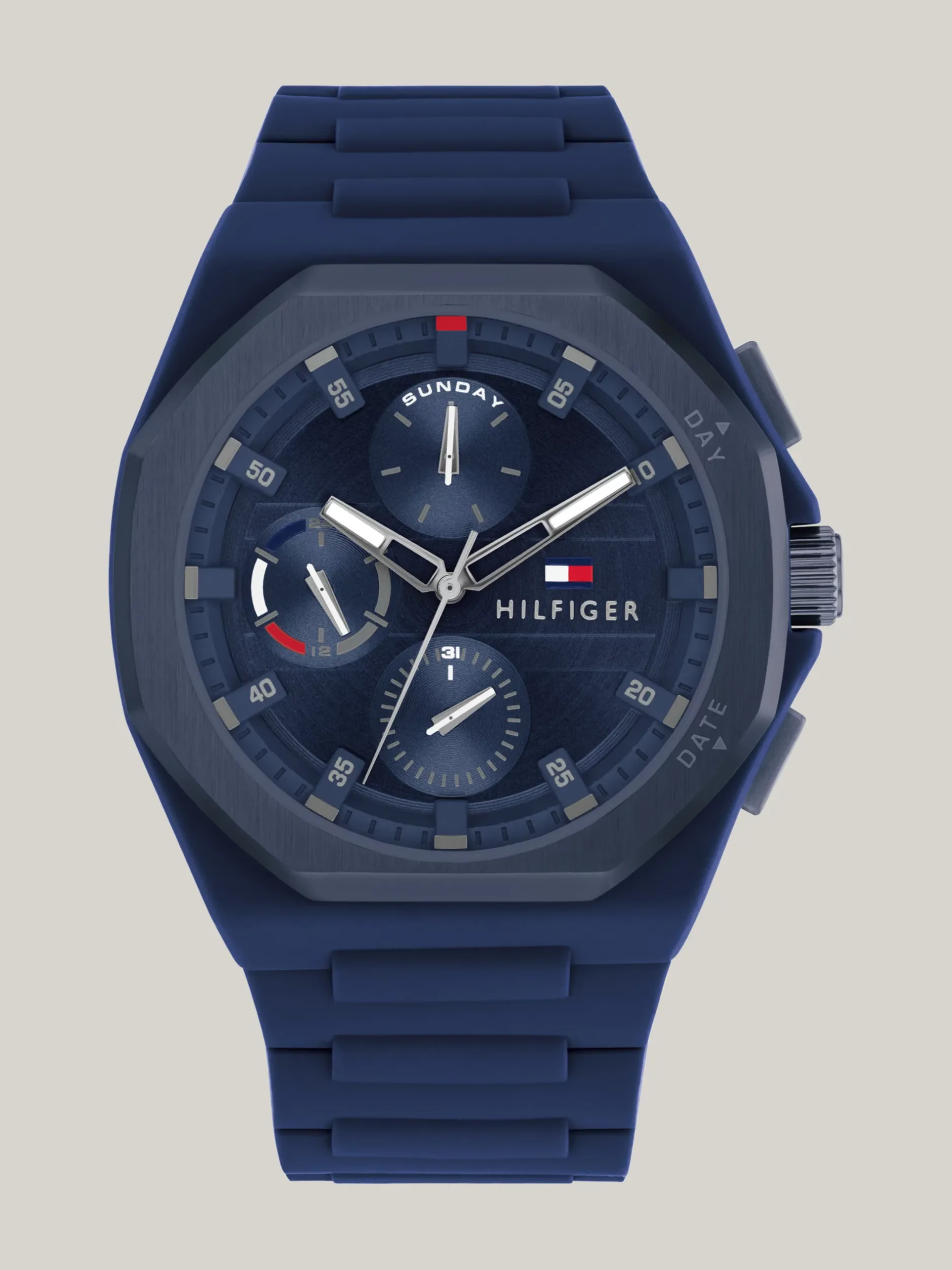 Zegarki*Tommy Hilfiger Granatowy Zegarek Z Silikonowym Paskiem BLUE