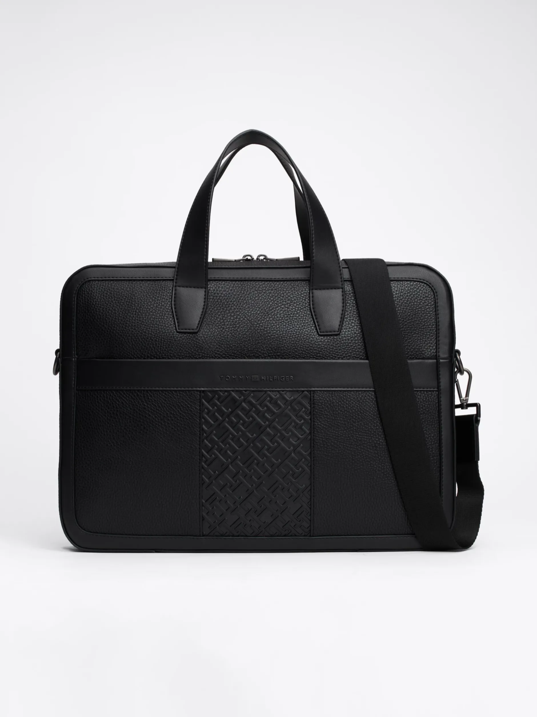 Torby Na Laptopa*Tommy Hilfiger Groszkowana Torba Na Laptopa TH Monogram BLACK