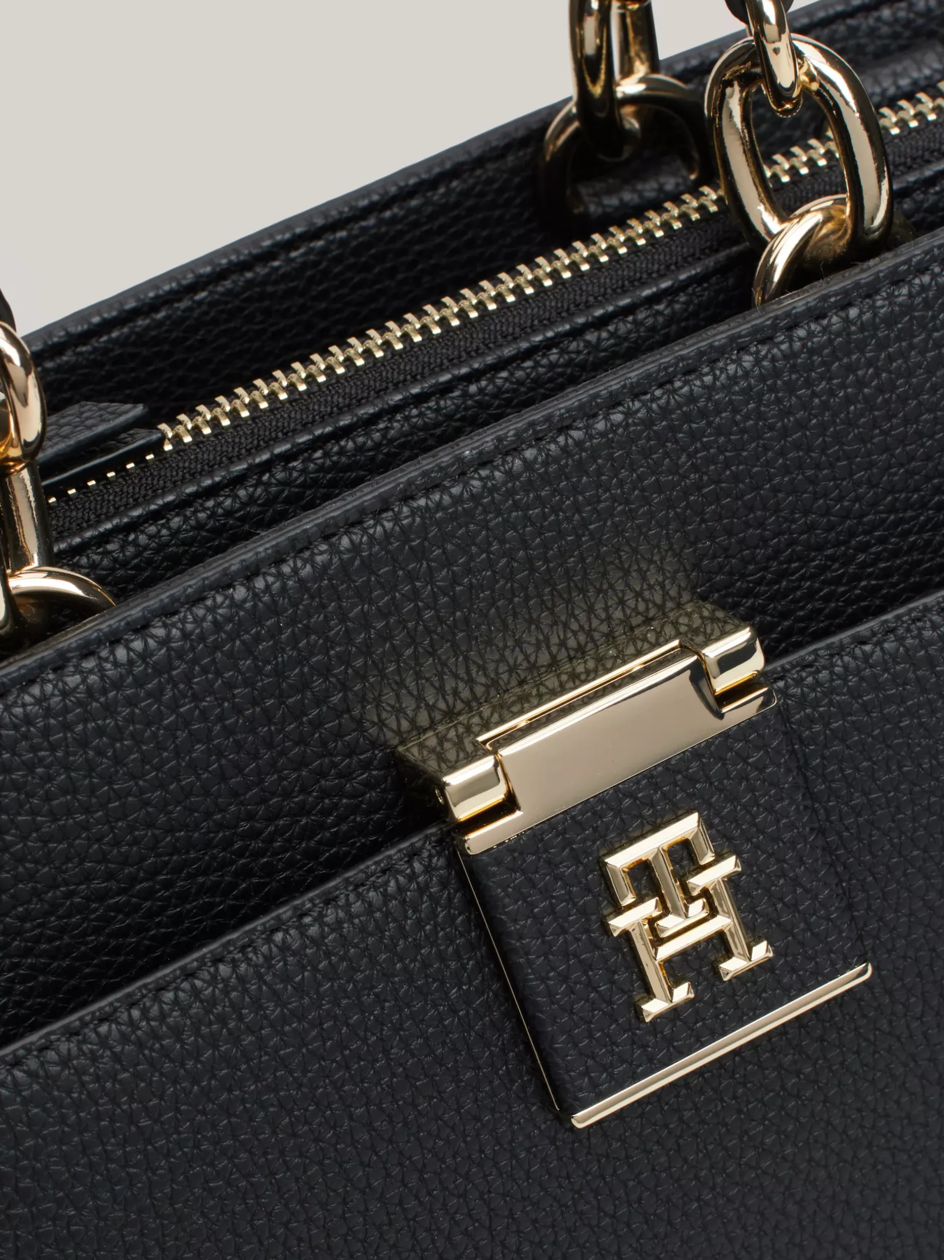 Torebki Tote*Tommy Hilfiger Groszkowana Torba Typu Tote TH Monogram BLACK