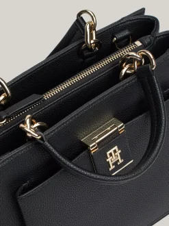 Torebki Tote*Tommy Hilfiger Groszkowana Torba Typu Tote TH Monogram BLACK
