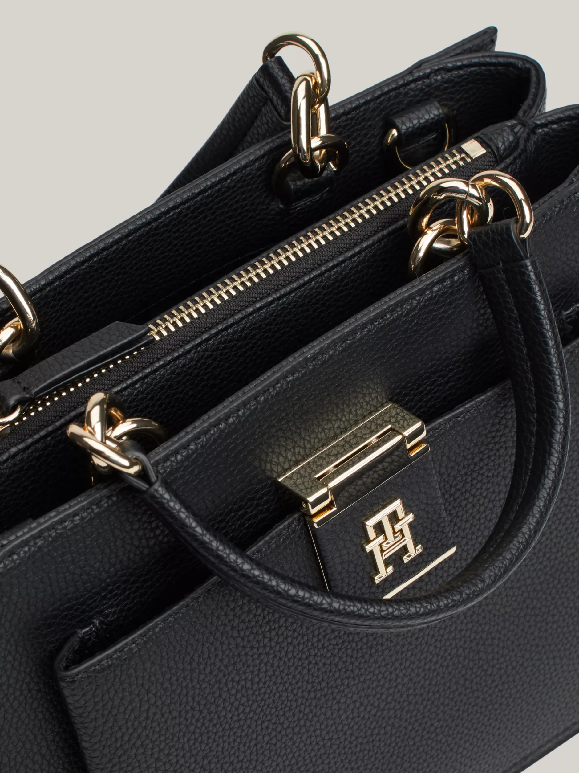 Torebki Tote*Tommy Hilfiger Groszkowana Torba Typu Tote TH Monogram BLACK