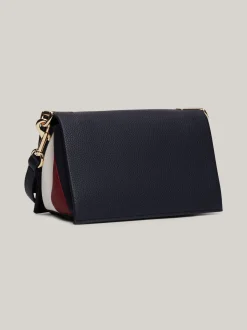 Torebki Na Pasku*Tommy Hilfiger Groszkowana Torebka Na Ramię TH Monogram SPACE BLUE