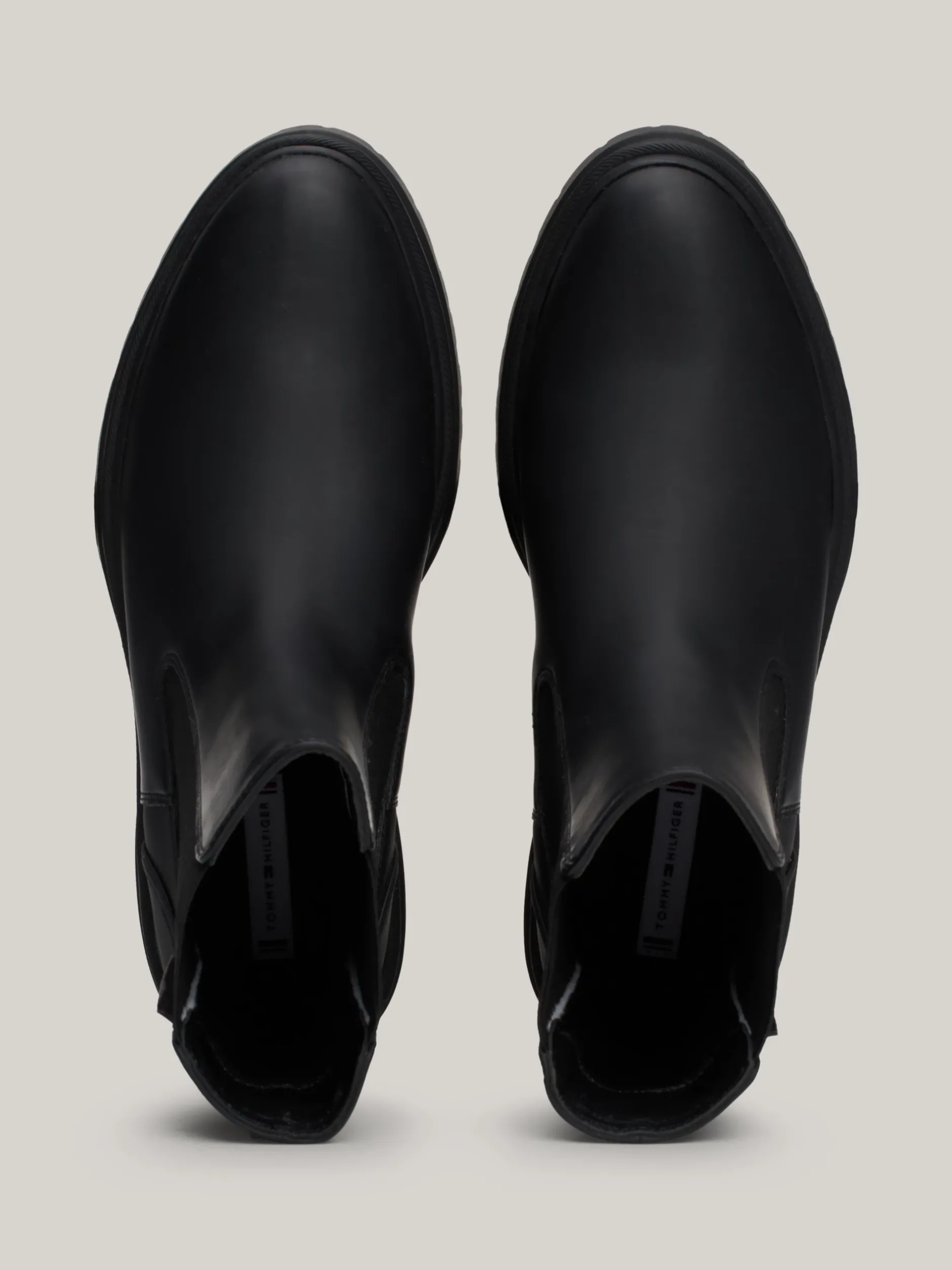 Chelsea Boots|Botki*Tommy Hilfiger Gumowane Sztyblety Na Grubej Podeszwie BLACK
