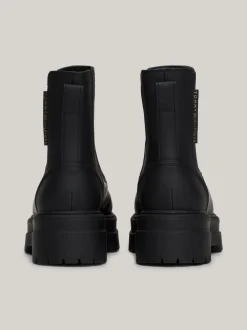 Chelsea Boots|Botki*Tommy Hilfiger Gumowane Sztyblety Na Grubej Podeszwie BLACK