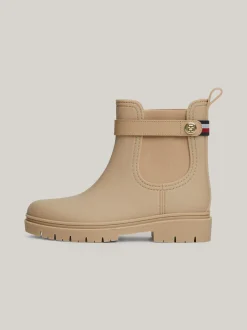 Botki*Tommy Hilfiger Gumowe Kalosze Z Podeszwą Z Protektorem BEIGE