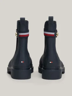 Botki*Tommy Hilfiger Gumowe Kalosze Z Podeszwą Z Protektorem SPACE BLUE