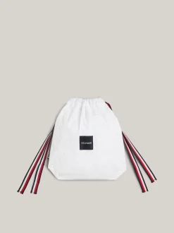 Dziewczynki|Chłopcy*Tommy Hilfiger Haftowane Ogrodniczki TH Monogram W Ozdobnym Woreczku WHITE