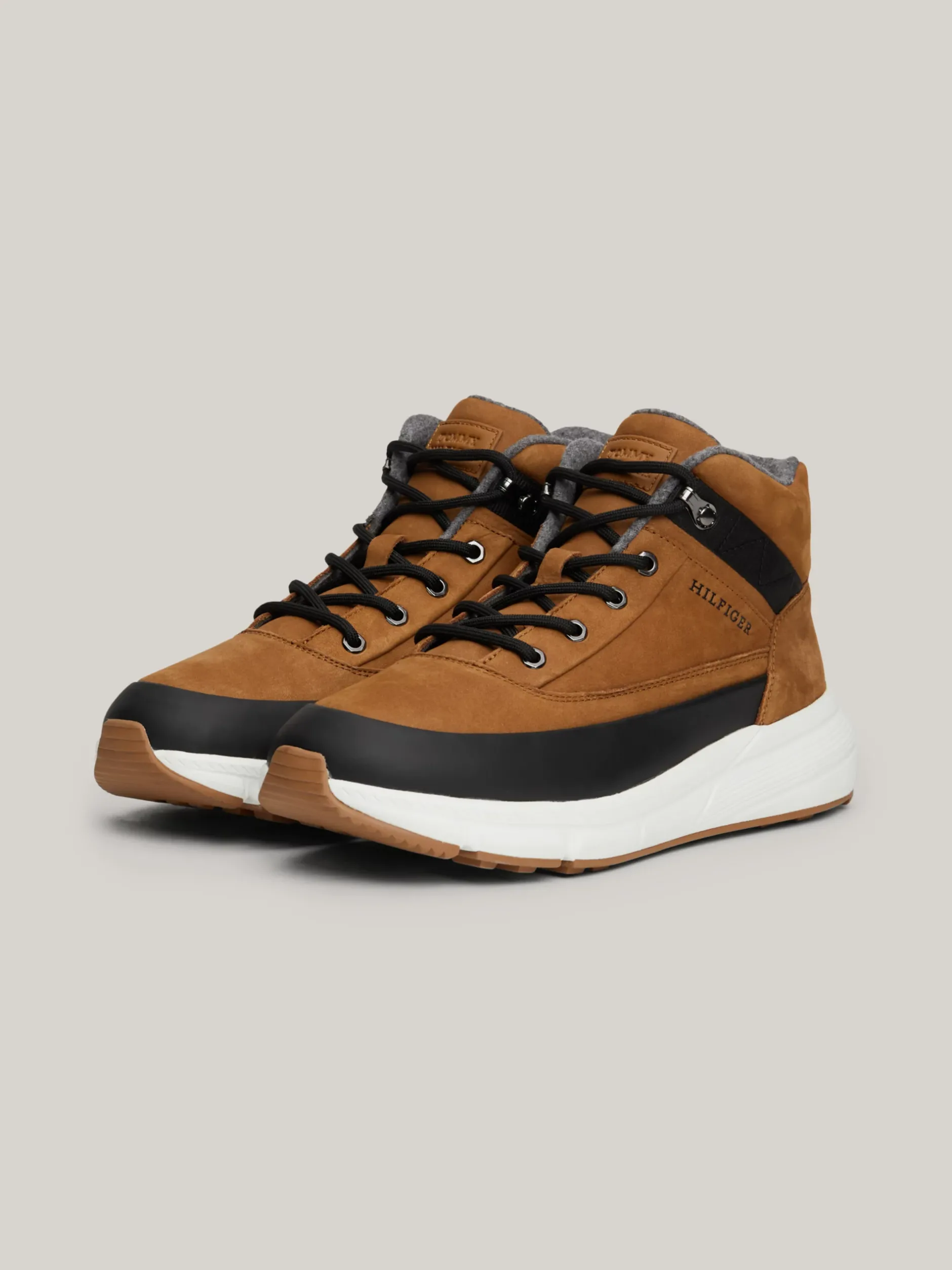 Sneakersy*Tommy Hilfiger Hybrydowe Botki Ze Skóry DESERT KHAKI
