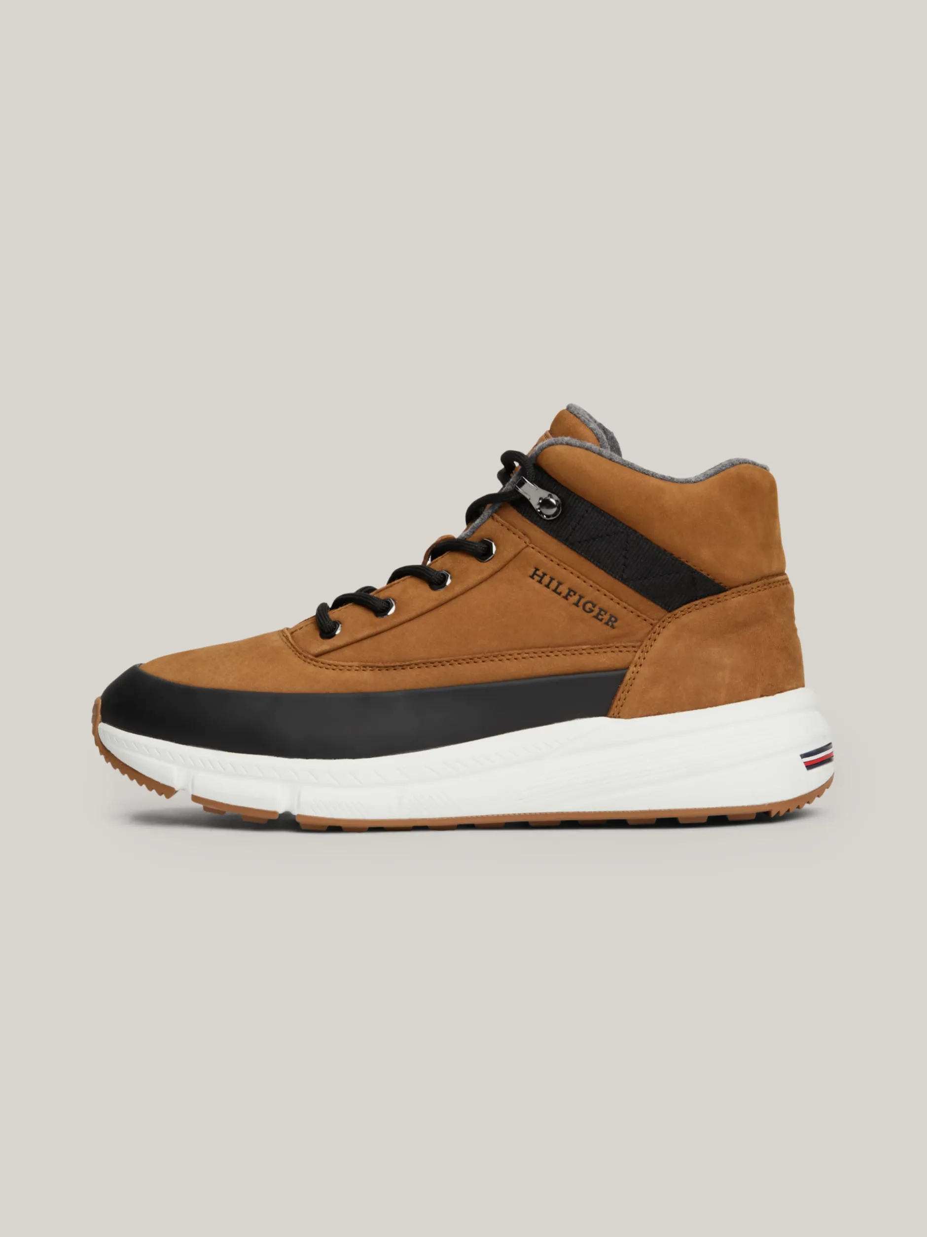 Sneakersy*Tommy Hilfiger Hybrydowe Botki Ze Skóry DESERT KHAKI