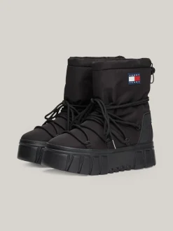 Botki*Tommy Hilfiger Hybrydowe śniegowce Z Ciepłą Wyściółką BLACK