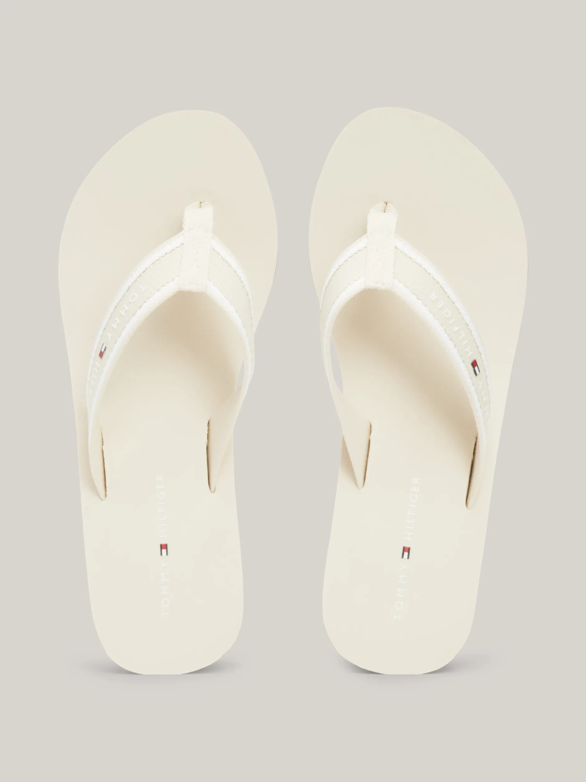 Sandały*Tommy Hilfiger Japonki Na Koturnie Z Logo CLASSIC BEIGE