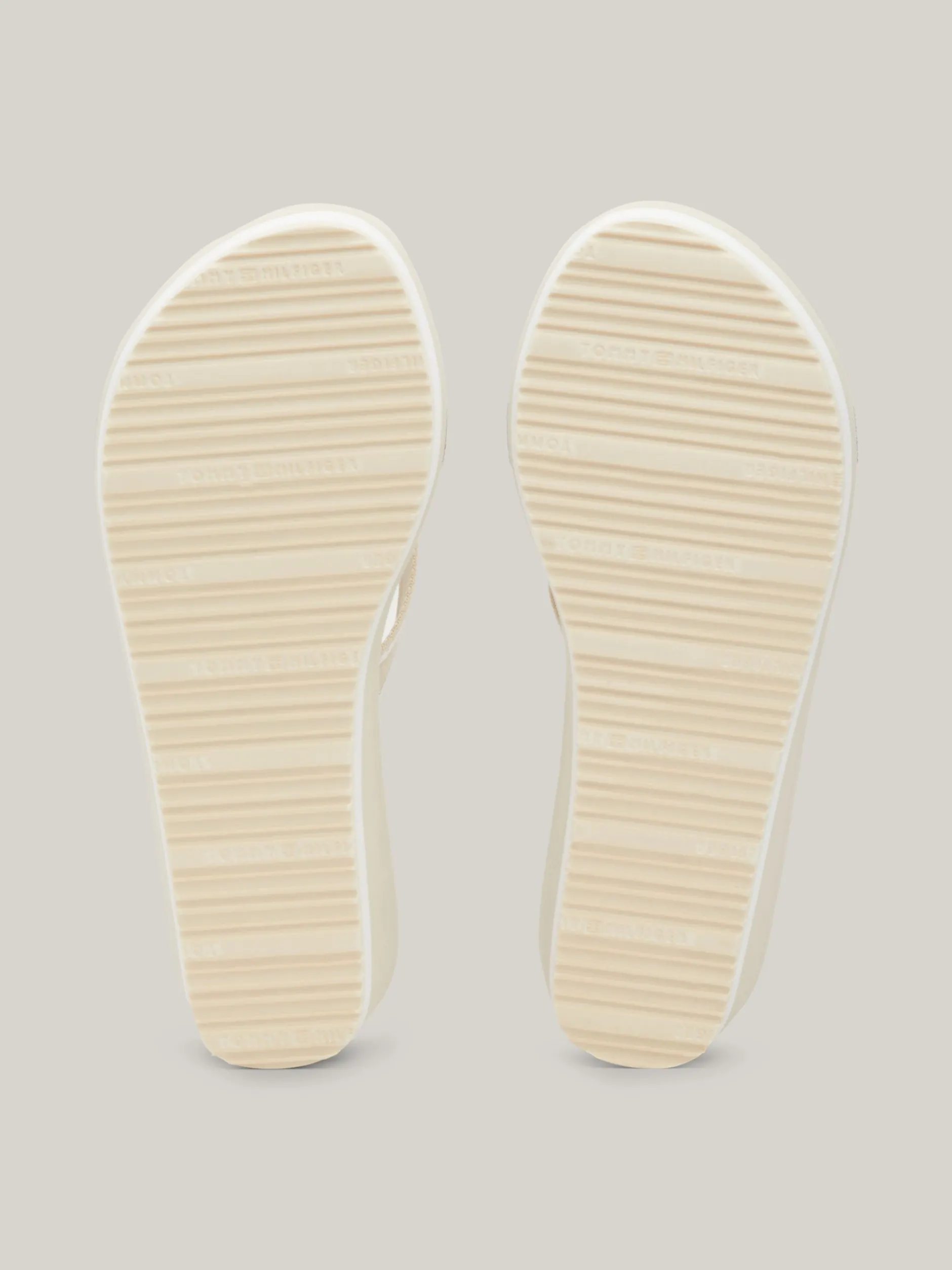Sandały*Tommy Hilfiger Japonki Na Koturnie Z Logo CLASSIC BEIGE