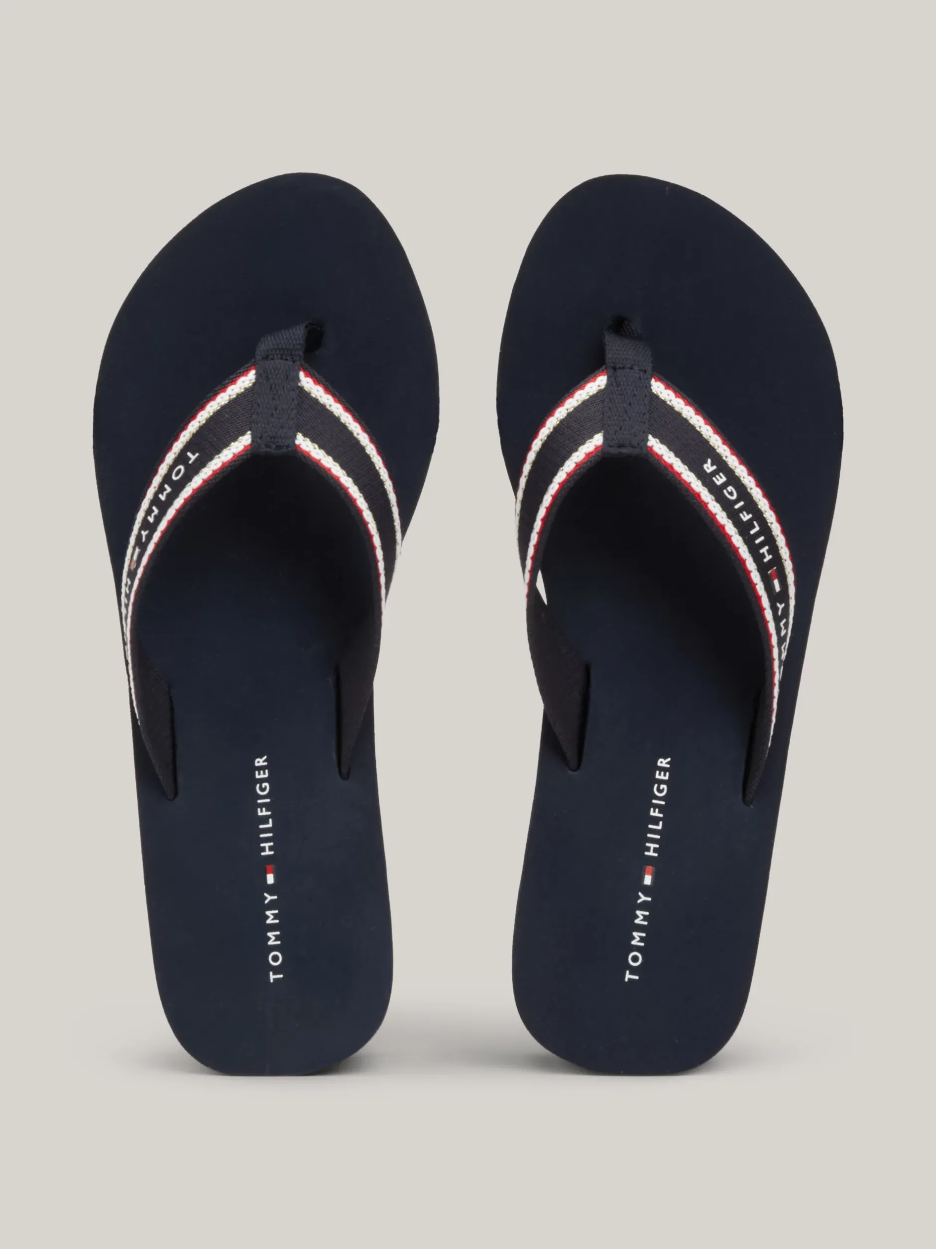 Sandały*Tommy Hilfiger Japonki Na Koturnie Z Logo SPACE BLUE