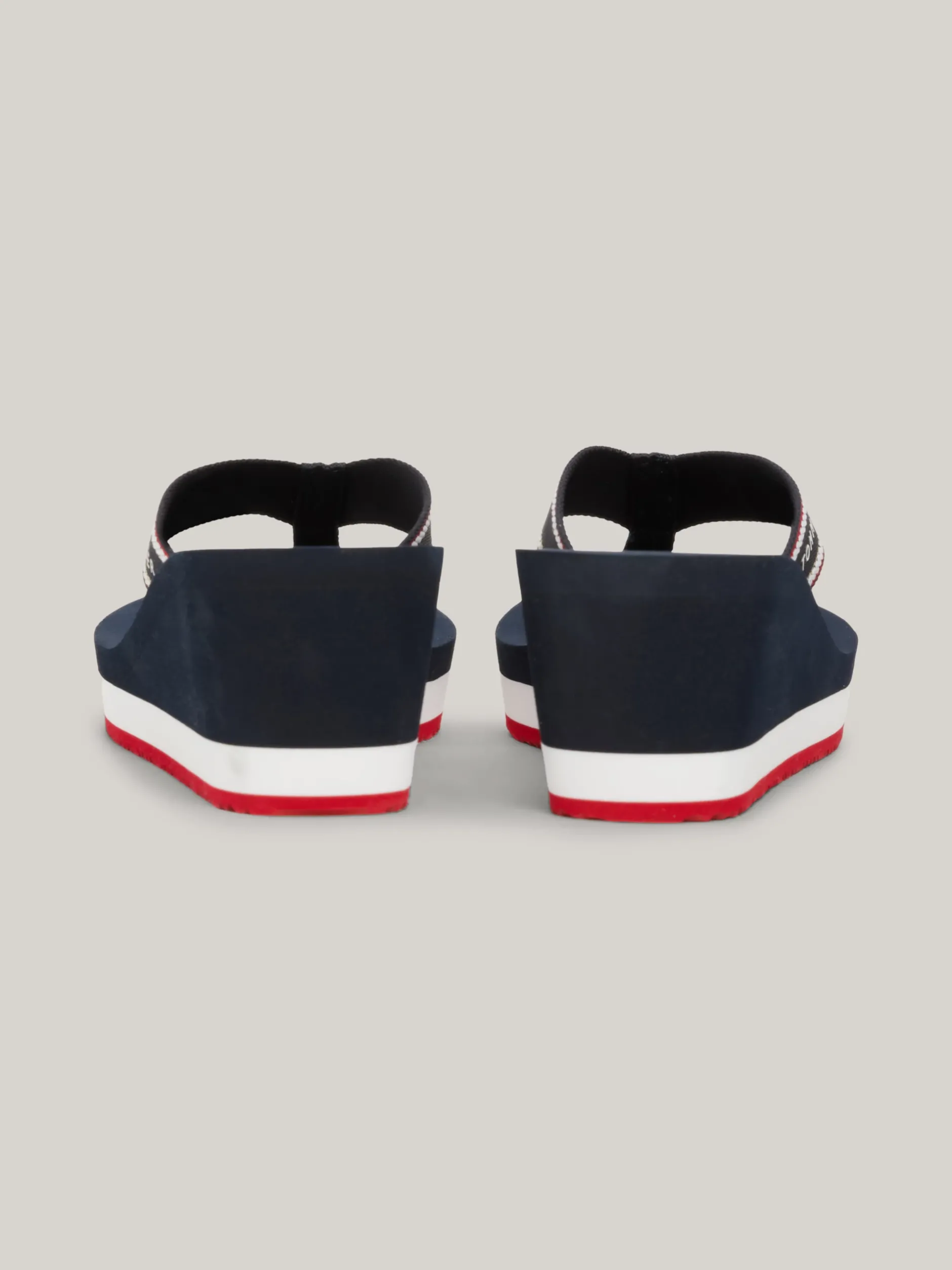 Sandały*Tommy Hilfiger Japonki Na Koturnie Z Logo SPACE BLUE