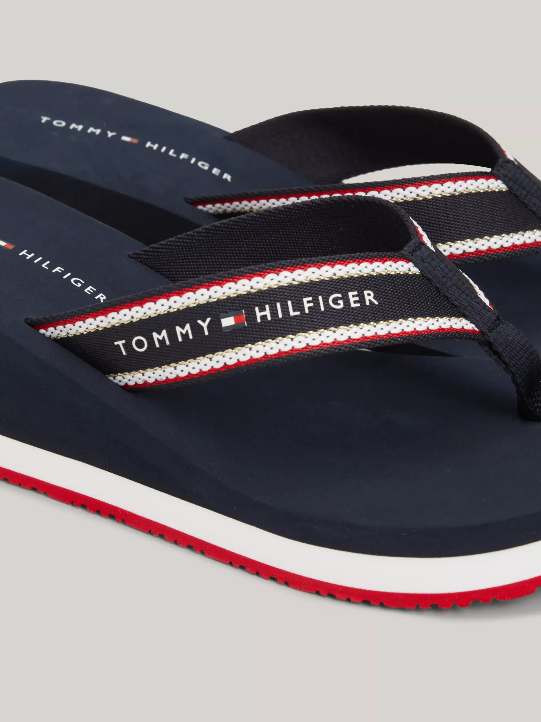Sandały*Tommy Hilfiger Japonki Na Koturnie Z Logo SPACE BLUE