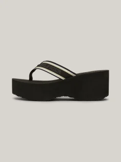 Sandały*Tommy Hilfiger Japonki Na Platformie Z Logo BLACK