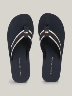 Sandały*Tommy Hilfiger Japonki Na Platformie Z Logo SPACE BLUE